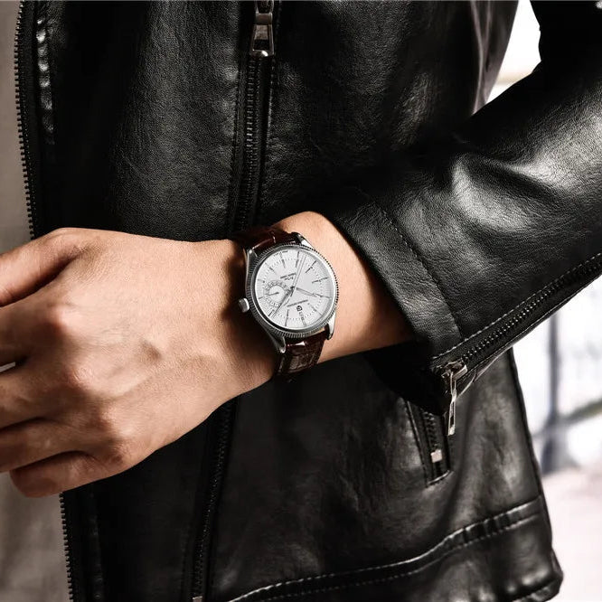 שעון עור מנהלים 'Orizon' קוורץ