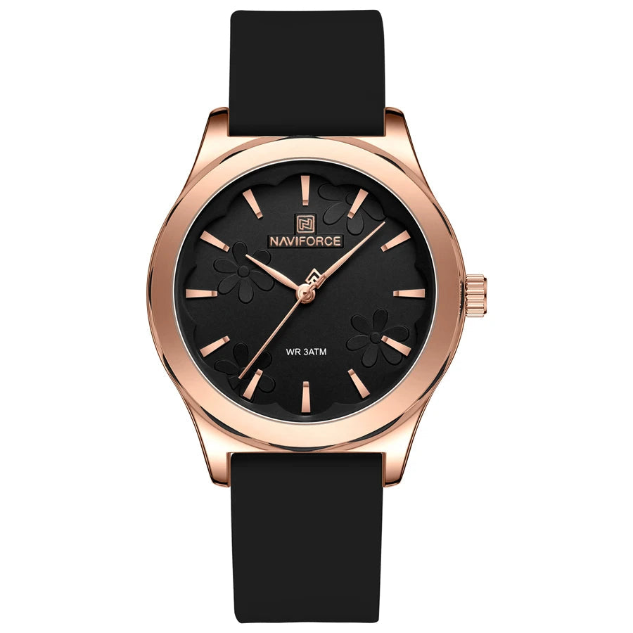 שעון קוורץ 'Lunare' רצועת סיליקון