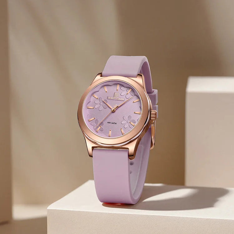 שעון קוורץ 'Lunare' רצועת סיליקון